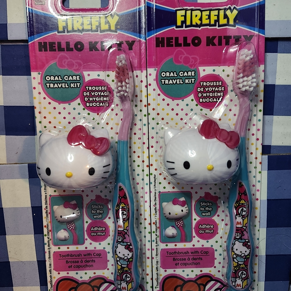 Hello Kitty Kids toothbrush with cap, one single pack- toothbrush and cap